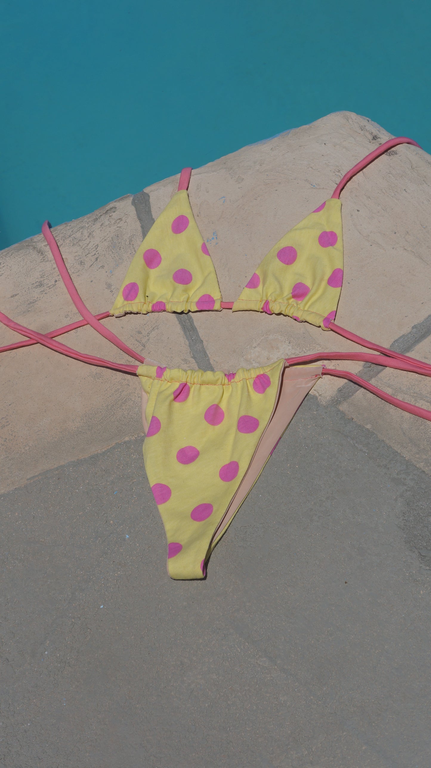 “Itsy Bitsy” Yellow Polka Dot Bikini Bottoms