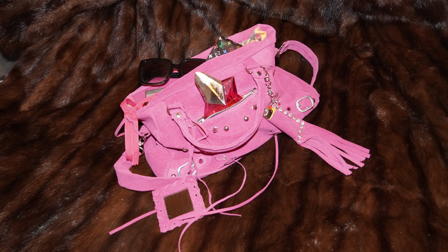 "Bubble Pop Electric" Suede Bag