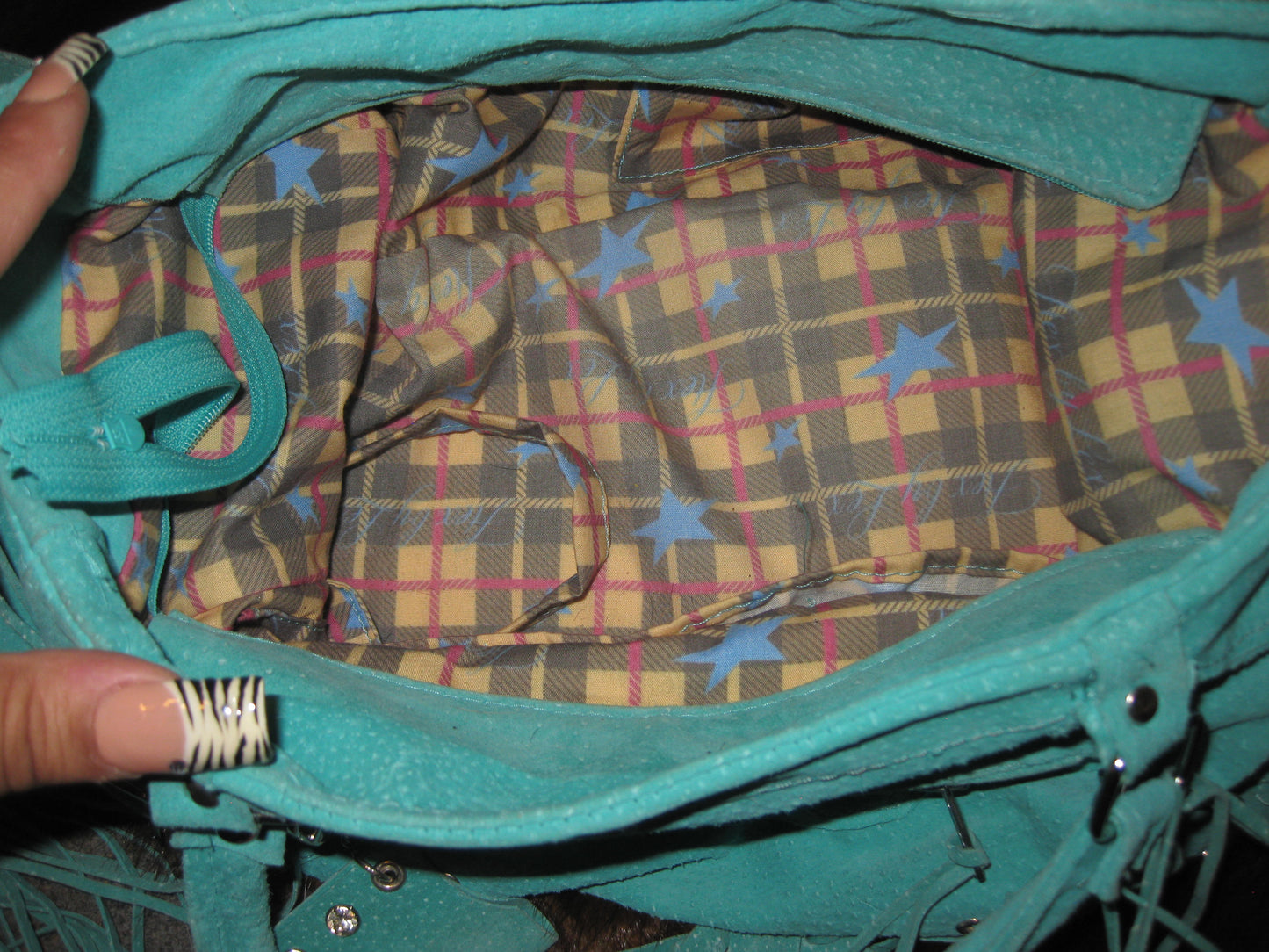 "Aquamarine" Suede handbag