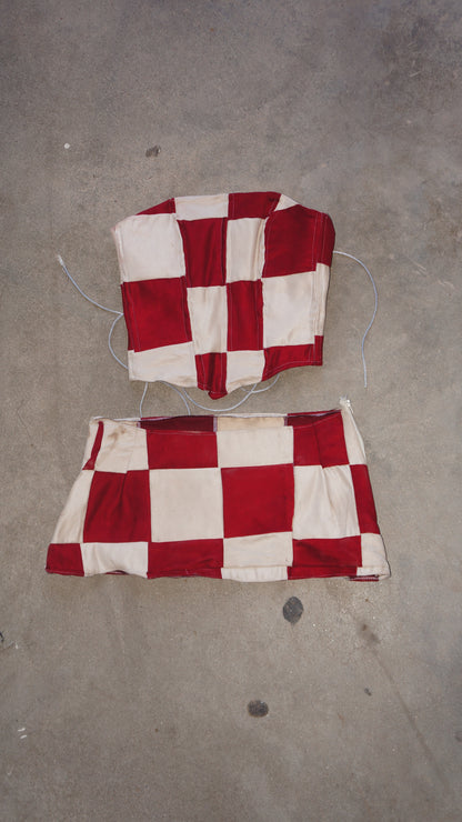 “Checkmate” Corset + Mini Skirt