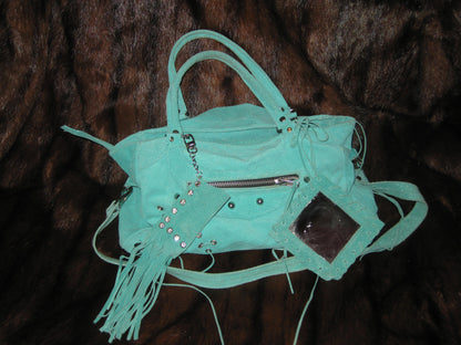 "Aquamarine" Suede handbag