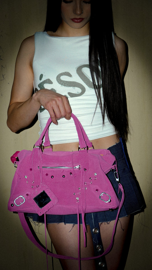 "Bubble Pop Electric" Suede Bag